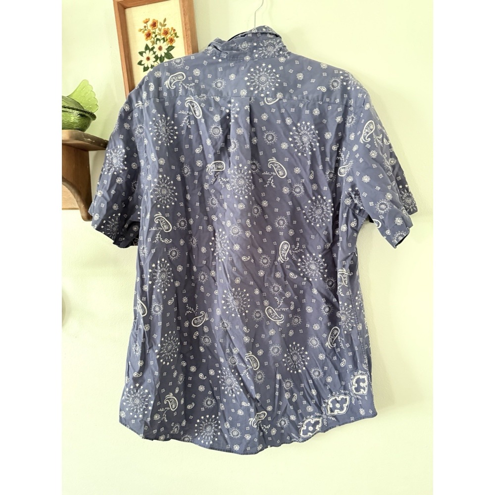 Ralph Lauren Button Up Shirt Men's XL Blue Paisley Custom Fit Button Down Retro - Picture 5 of 5